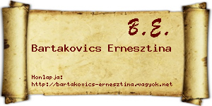 Bartakovics Ernesztina névjegykártya
